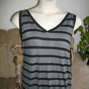 Gray Black RTXOXO Sleeveless Stripe Top L  -- Final Price